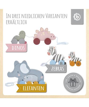 Shop Bieco Wooden Toys Baby Zebra - Pull-Along Wooden Toy for 1-Year-Olds | Safe & Fun Pull Toy for Babies - Buy Online on GoSupps.com