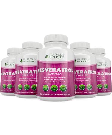 Resveratrol 1450mg Antioxidant Supplement with Japanese Knotweed & Vitamin C - Promotes Anti-Aging & Heart Health - 180 Vegan Capsules - Buy Online on GoSupps.com