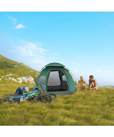 RLAIRN 4 Person Waterproof Camping Tent | Pop Up Instant Family Tent with Windproof Ropes | Ultralight & Anti-UV | Ideal for Camping, Hiking, Outdoor Activities | Green - Buy Online on GoSupps.com