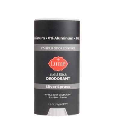 Lume Solid Deodorant Stick - Whole Body Deodorant - Aluminum-Free, Baking Soda-Free, Hypoallergenic, Safe For Sensitive Skin - 2.6 Ounce Solid Stick (Silver Spruce) Fresh Alpine