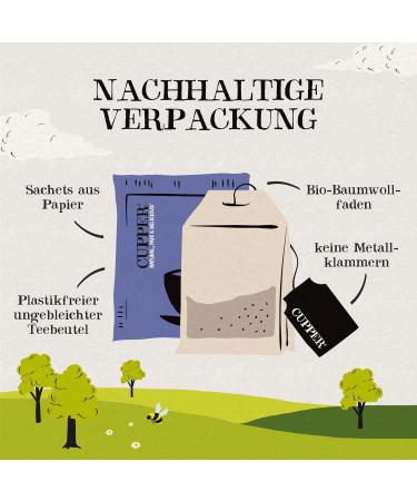 CUPPER Organic Blackcurrant & Blueberry Tea - 20 Unbleached Eco-Friendly Bags | Fair Trade Fruit Infusion - Buy Online on GoSupps.com