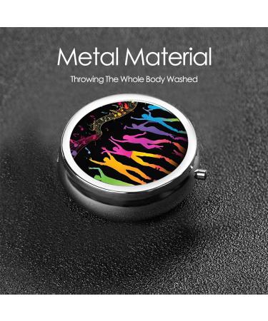Buy Dance with Music Round Pill Box - 3 Compartment Portable Travel Organizer for Vitamins & Medications - Buy Online on GoSupps.com
