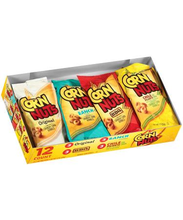 Corn Nuts Variety Pack - Original, Ranch, BBQ, Chile Picante con Limon - 12 Pack (1 oz Bags) - Buy Online on GoSupps.com