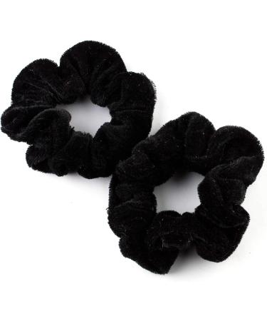 Mytoptrendz Plain Velvet Small Hair Scrunchies Hair Ties Ponttail Bands for Thin hair Girls Hair Accessories (Black set of 4 piece Small) - Buy Online on GoSupps.com