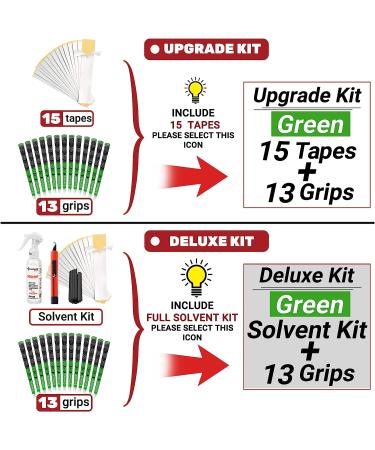 SAPLIZE Hybrid Golf Grips CL03 - Set of 13 | Low Taper Design, Cross Corded Rubber | 6 Color Options | Standard/Midsize | MultiCompound Fluorescent Green | Upgrade/Deluxe Kit | Full Solvent Kit Included - Buy Online on GoSupps.com