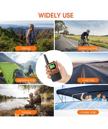 MOICO Walkie Talkies for Adults - 22 FRS Channels, LED Flashlight, VOX, LCD Display, Long Range - Orange 4 Pack - Buy Online on GoSupps.com