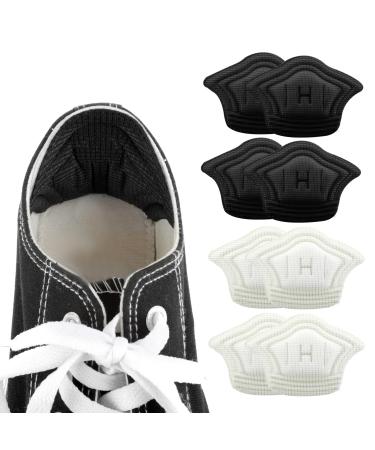WLLHYF 4 Pairs Heel Pads Inserts Grips Liner for Loose Shoes Self-Adhesive Heel Back Protector Cushion Insoles for Women Men Shoes Too Big Anti Blister Rubbing Slipping Thickness 10mm(Black+Apricot) Black + Apricot