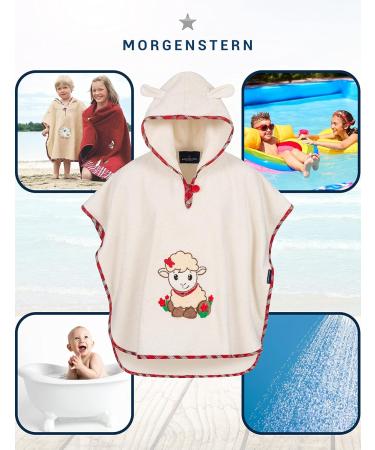 Morning Star Badeponcho - 100% Cotton Hooded Towel for Kids | Baby Bathrobe Sleepy Sheep 1-3 Years - Buy Online on GoSupps.com