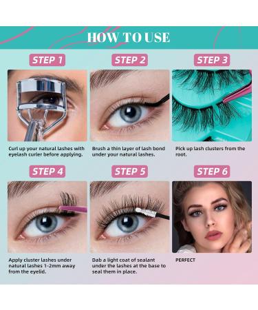 Lash Clusters 10 Pairs Cluster Lashes Wispy 3D Eyelash Clusters D Curl Fluffy Diy Lash Extensions at Home Natural Individual Lashes Cluster False Eyelashes(Dreamy 12-18mm) Dreamy(12-18mm) - Buy Online on GoSupps.com