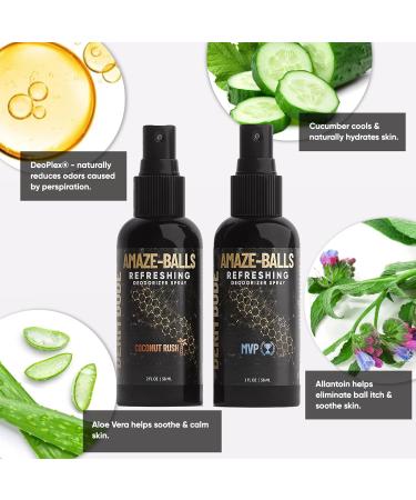 Shop Derm Dude Double Sacksational Bundle - Natural Ball Deodorant Spray for Men | Aluminum-Free Odor Neutralizer Refreshing 2 Pack (MVP & Coconut Rush - Buy Online on GoSupps.com