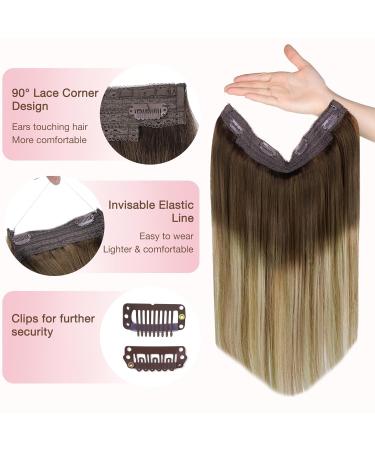 Buy GOO GOO Wire Hair Extensions - 16 Inch 95g Walnut Brown Ash Blonde Balayage Invisible Seamless Fish Line | International Shipping - Buy Online on GoSupps.com