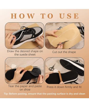 Caydo 4-Piece Black Suede Self-Adhesive Sticky Sheets for Dance and High Heeled Shoes - A4 Size - Buy Online on GoSupps.com