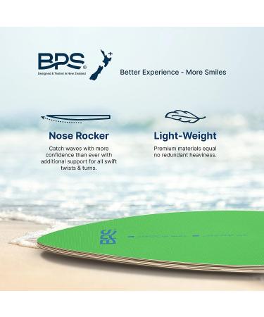 BPS New Zealand 'Shaka' Skimboard - Colored EVA Grip Pad - High Gloss Clear Coat - Wooden Skim Board for Kids & Adults - 3 Sizes | Green 30 Inch - Buy Online on GoSupps.com