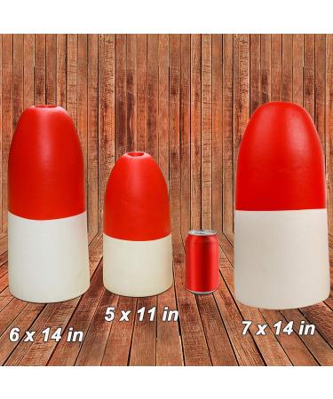 Crab Fishing Trap Floats Buoy - Red/White 7x14 Inch Kayak Outrigger Stabilizer Crab Pot Marker - Buy Online on GoSupps.com