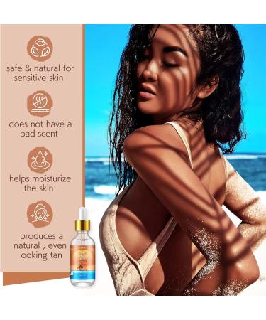  QUANHAO Natural self-tanning face drops 60ml magic body drops fast effect intense tan suitable for all skin types - Buy Online on GoSupps.com