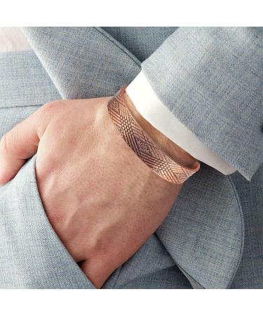 Men's Red Copper Magnetic Bracelet Stylish Retro European & American Design for Health & Fashion - Buy Online on GoSupps.com
