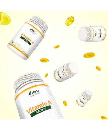 Vitamin A 8000 IU Softgels - 400 Count - High Strength Retinol Supplement for Skin & Vision - 13 Month Supply - Buy Online on GoSupps.com