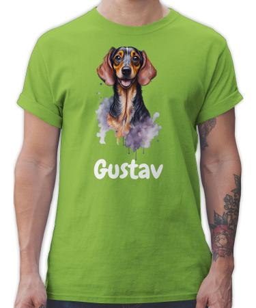 Gift with name personalized by Shirtracer - T-Shirt Men - Dogs - Dachshund - Dog Owners Gift 03 Light Green S