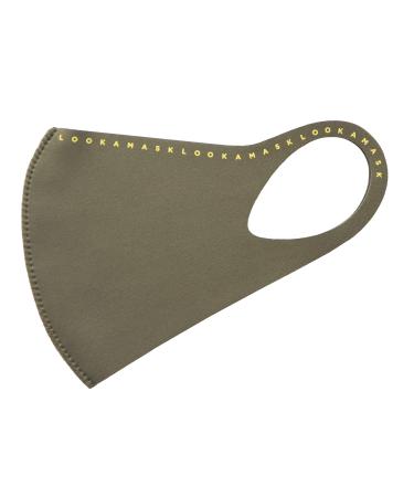 LOOKA | Protective Fashion Air Mask | Washable and Reusable | Comfortable | LONG LEMON LOGO KAHKI (Medium)