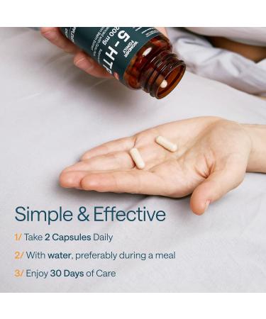 5 HTP 200mg - with Vitamin B6 100mg Gotu Kola - Wellbeing Supplement for Women Men - 2X Potency of 5HTP 100mg 4X of 5-HTP 50mg - Deep Sleep Supplement - 60 5HTP 200mg Capsules 60 Count (Pack of 1) - Buy Online on GoSupps.com