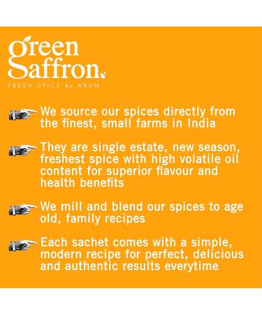 Green Saffron Indian Korma Curry Powder - Mild - 100% Natural Spices - Gluten Free - 3x25g Sachets - Buy Online on GoSupps.com
