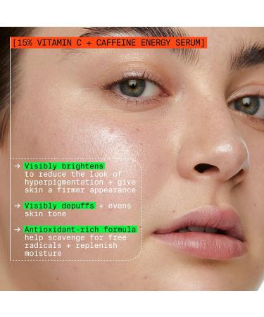 Youth To The People 15% Vitamin C + Clean Caffeine Energy Serum - Reduce Puffiness - Hydrating Antioxidant Face Serum - Vegan Skincare (1 oz) - Buy Online on GoSupps.com