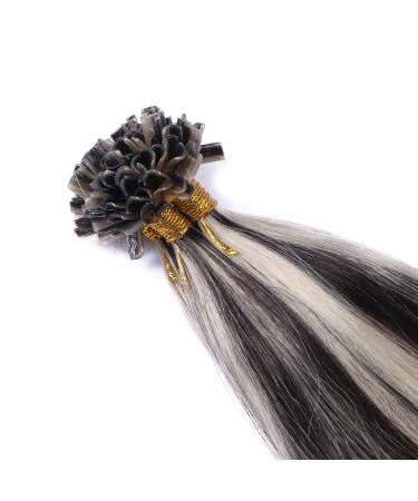 Keratin Bonding Hair Extensions - #1B/Gray - 70cm 50 Strands 100% Remy Real Hair - U-Tip by Novon Hair Extensions - Buy Online on GoSupps.com