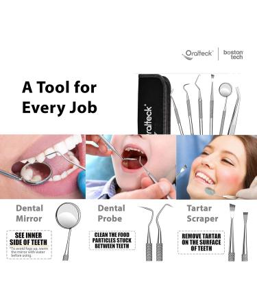 Premium Dental Care Instrument Set - 6 Stainless Steel Tools for Plaque & Tartar Removal - Ideal for Adults Children & Pets - Includes Case - Buy Online on GoSupps.com