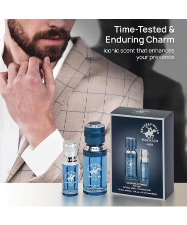 Beverly Hills Polo Club BHPC Men's Eau De Toilette Bonus Pack featuring 1.7 oz EDT + Bonus 0.5 oz EDT (Aqua) - Buy Online on GoSupps.com