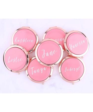 Personalized Rose Gold Compact Mirrors Set - Ideal for Bachelorette and Hen Parties - Buy Online on GoSupps.com