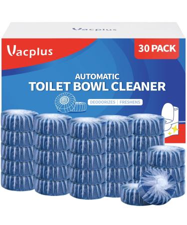 Vacplus Toilet Bowl Cleaners - 30 PACK Ultra-Clean Toilet Cleaners for Deodorizing & Descaling Long-Lasting Blue Toilet Bowl Cleaner Tablets with Sustained-Release Technology Against Tough Stains