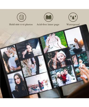 Linen Cover Photo Album 4x6 - 600 Pockets, Holds 600 Horizontal and Vertical Photos - Green - Buy Online on GoSupps.com