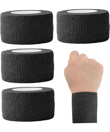 4 PCS Self Adhesive Bandage Wrap Breathable Non-Woven Wrist Tape Stretch Elastic Bandage Vet Wrap for Sports Supply Ankle Sprains Protection Black 177 * 1inch First Aid Tape - Buy Online on GoSupps.com