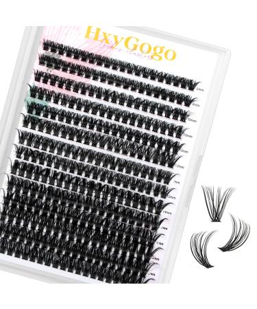 HxyGogo Lash Clusters DIY Eyelash Extenisons Natural Look Wispy Clusters Lashes 8-16MM D Curl Individual Lashes 280 pcs DIY at Home Wispy Fluffy Lash Extensions Reusable Individuals(50D) Cluster-50D