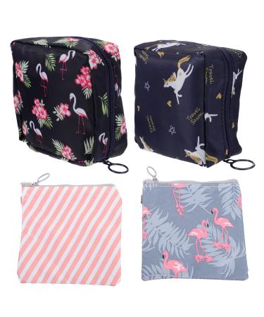 Storage bags for women's bandages 4pack - period bag with zipper for women's bands first period gifts for girls collecting bags for teenage girls multi -colored 5th