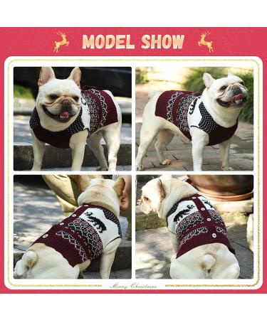 Cozy Christmas Dog Sweater | Warm Winter Knitted Pet Sweater | Reindeer Design for XS Dogs | Perfect Holiday Gift - Buy Online on GoSupps.com