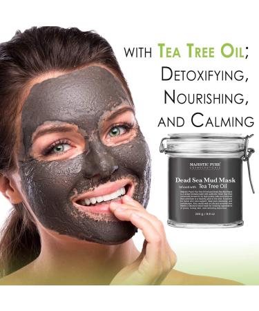 Majestic Pure Dead Sea Mud Mask with Tea Tree Oil - Acne & Oily Skin Treatment, 8.8 oz - Buy Online on GoSupps.com