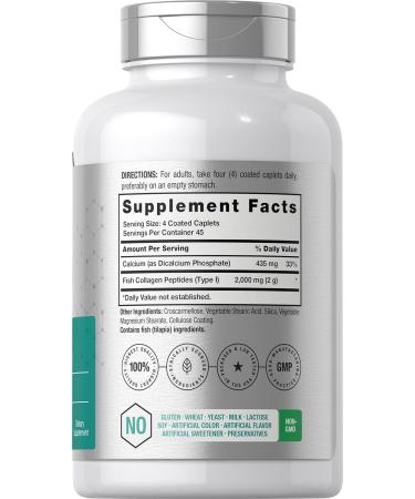 Horb ach Marine Collagen Peptides 2000mg | 180 Caplet Capsules | Type 1 with Calcium | Non-GMO Gluten Free Supplement - Buy Online on GoSupps.com