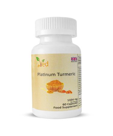 Ved Platinum Turmeric Serving 60 Vegan Capsules | High dose curcumin Supports Joints& Boost Immunity (30 Days Supply).