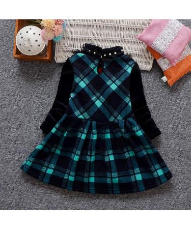 AMhomely Girl Baby Cashmere Dress | High Collar | 2-3 Years | Green - Buy Online on GoSupps.com