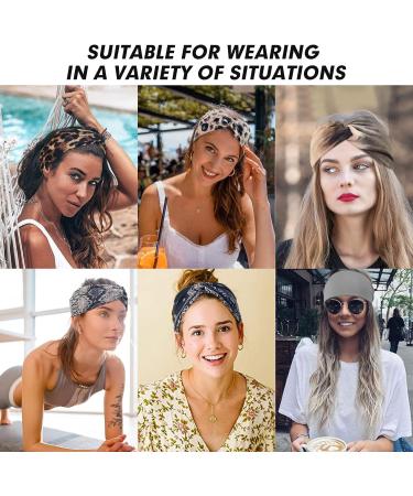 Kavya Wide Boho Headbands for Women - 6 Piece Multicoloured Hairband Set - Buy Online on GoSupps.com