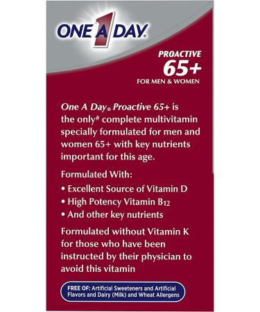 One A Day Proactive 65+ Men's & Women's Multivitamin Supplement - Immune Health Support - 150 Count - Buy Online on GoSupps.com