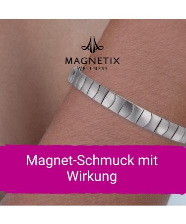 Magnetix Wellness Flexi Magnetic Turntable Classix | Silver Magnetic Jewelry in Matt Gloss Design | Perfect Fit for Swollen Wrists XL | Shop Internationally - Buy Online on GoSupps.com
