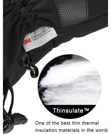 Frlozs Waterproof Insulated Ski & Snow Gloves -30F - Black XX-Large | Touchscreen Thermal Gloves for Men & Women | Winter Snowmobile Snowboarding Motorcycle Gloves - Buy Online on GoSupps.com