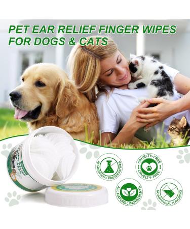 Ear Finger Wipes for Dogs & Cats- Biodegradable Pads for Ear Wax Removal, Soothing, & Deodorizing- Relieves Itching & Inflammation- Stops Head Shaking- Dog Ear Cleaner - Buy Online on GoSupps.com