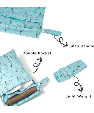 Hbselect 2PCs Waterproof Diaper Bag Set | Reusable with Zipper Wet Wipes Organizer | Floral Design for Babies & Toddlers - Buy Online on GoSupps.com