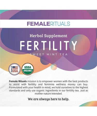 Female Rituals Organic Peppermint Fertility Tea - 30 Cups/15 Sachets - Herbal Blend for Female Fertility Boost - Sweet Mint Flavor - Buy Online on GoSupps.com