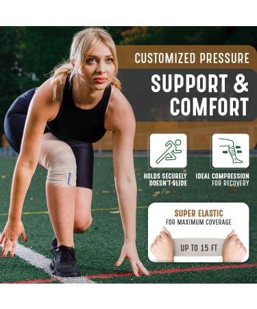 Premium Elastic Bandage Wrap (4 Wide 50 Pack) - Latex Free Compression Bandages - Washable & Reusable Athletic/Medical Support - Nexskin - Buy Online on GoSupps.com