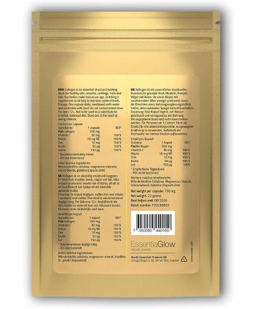 ESSENTIAGLOW Collagen Capsules - 30 Count for Skin & Hair Health | Zinc Biotin & Vitamin C | 1 Month Supply | International Shipping Available - Buy Online on GoSupps.com