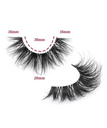 Fanxiton 5D Fluffy Crossed Mink Lashes - 7 Pairs 20mm Faux Mink Eyelashes with Clear Band - Buy Online on GoSupps.com